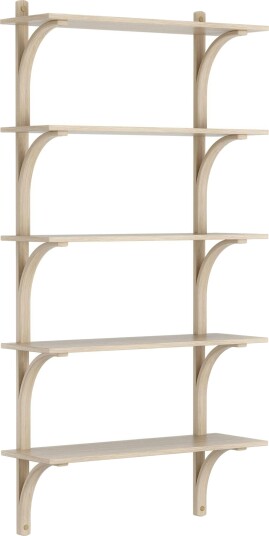 Levi Wall Shelf 90 cm Big Brass / White Pigmented Oak