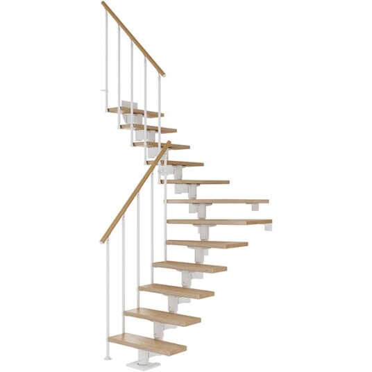 Dolle Cork L-trapp Hvit-classic Ii-lakkert Eik-11 - Loddret Høyde 222 270 Cm Dolle Cork L-trapp Hvit-classic Ii-lakkert Eik-11 - Loddret Høyde 222 270 Cm
