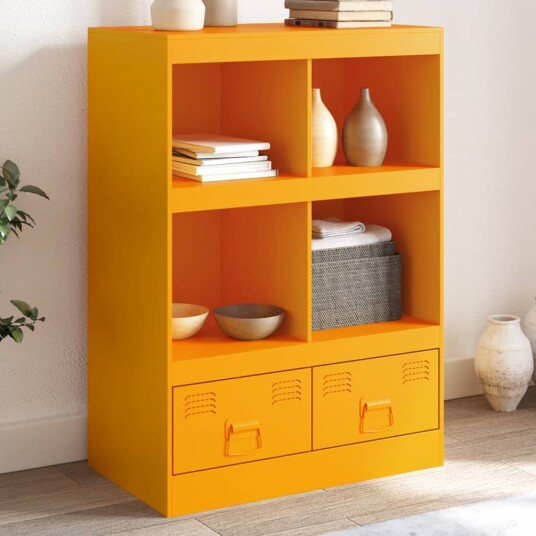 Highboard sennepsgul 67x39x95 cm stål Highboard sennepsgul 67x39x95 cm stål
