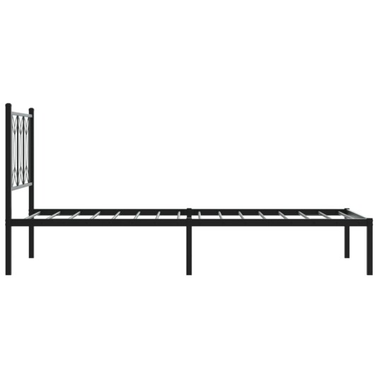 Sengeramme i metall med hodegavl svart 75x190 cm 8721102643811