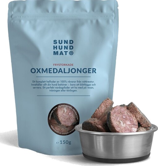 Sund Hundmat Frysetørket Oksemedaljong 150 G Sund Hundmat Frysetørket Oksemedaljong 150 G