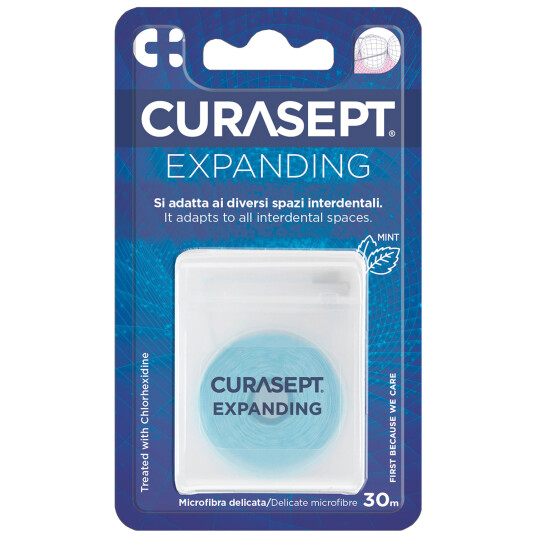 Curasept Floss Expanding Chlorhexedine Mint 50 mtr. Curasept Floss Expanding Chlorhexedine Mint 50 mtr.