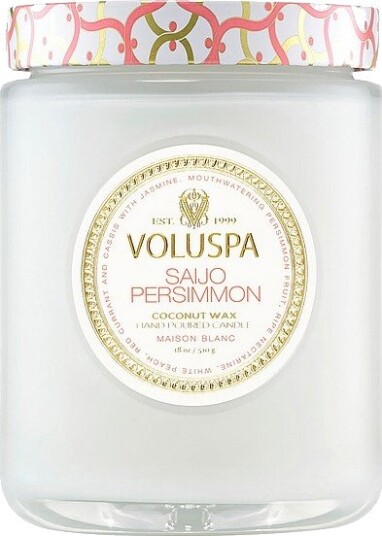 Voluspa Saijo Persimmonlarge Glass Jar Candle 100H Hvit