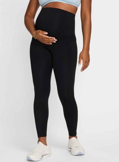 Nike One Maternity Dri Fit High Waisted 7/8 Pocket Tights Sort XL