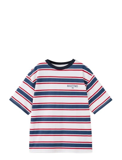 Mango Striped Cotton T Shirt White 11 12 Mango Striped Cotton T Shirt White 11 12