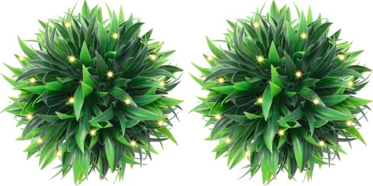 Kunstige buksbomballer med LED lys 2 stk grønn 20 cm Kunstige buksbomballer med LED lys 2 stk grønn 20 cm