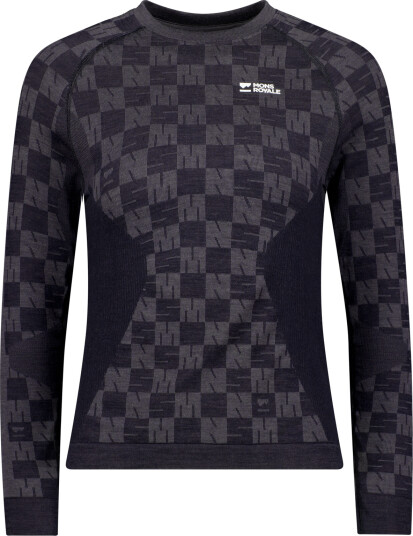Mons Royale Women's Ascender Merino Seamless Long Sleeve Forged Iron/Black L