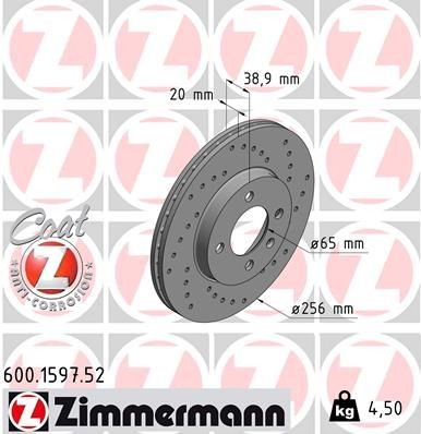 Bremseskive ZIMMERMANN 600.1597.52