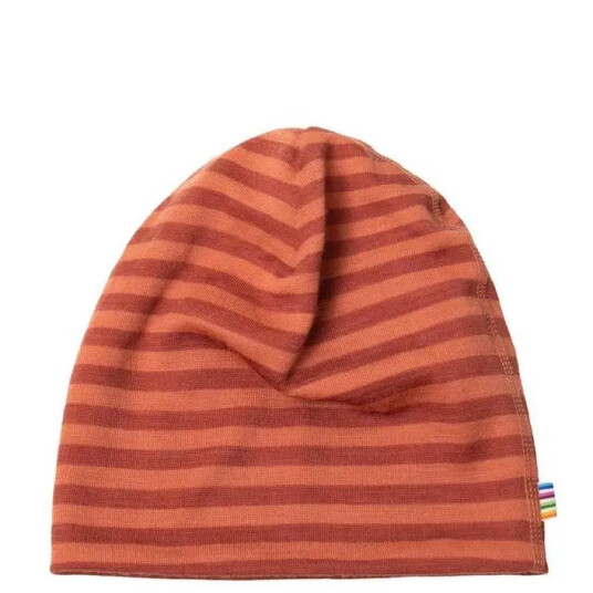 Beanie dobbeltlags rødstripet ull | Barn SPAR 25% | Joha Lue Rød Strib | Størrelse 45CM | 95% Ull og 5% Polyamid25