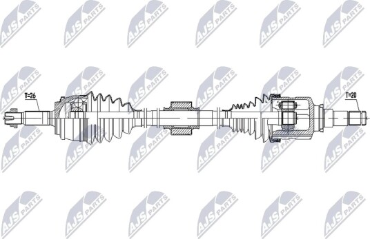 NTY NPW TY 250 Drivaksel NTY NPW TY 250 Drivaksel