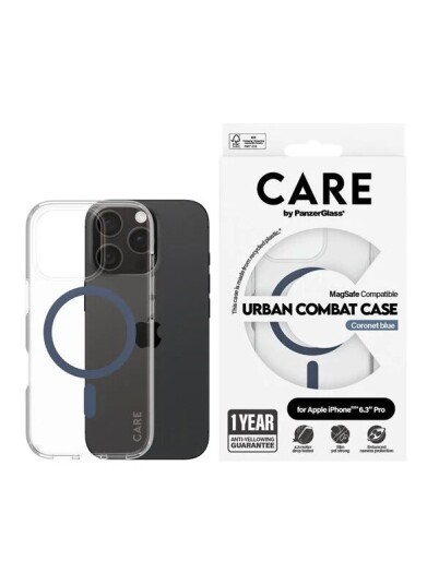 Care by PanzerGlass Urban Combat MagSafe-deksel i Coronet Blå for iPhone 16 Pro