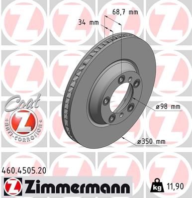 Bremseskive ZIMMERMANN 460.4505.20