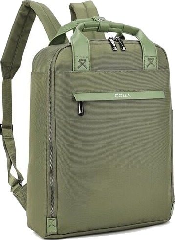 GOLLA Orion 15,6" ryggsekk for bærbar PC i nylon og lær - grønn