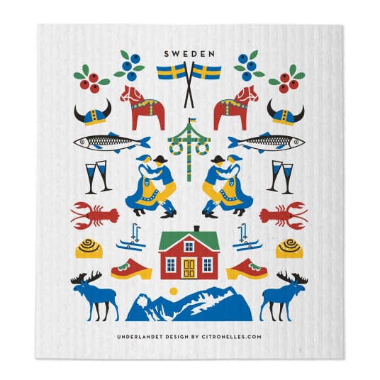 Citronelles Sweden Traditions oppvaskklut 20x18 cm multi