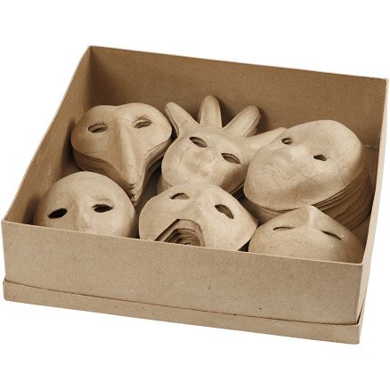 Diverse Dekorative masker H: 12 21 cm 60 stk 1 pk