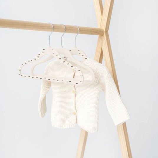 3 Sprouts Fløyelshengere 15 Stk Double Dot Beige Beige One Size