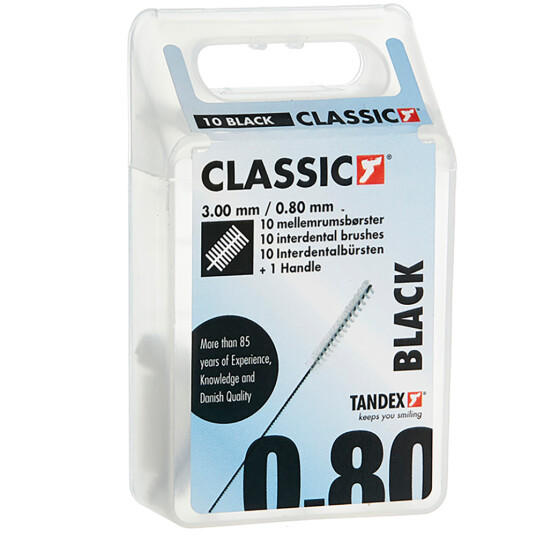 Tandex Classic Gap børster 0,80 mm SVART