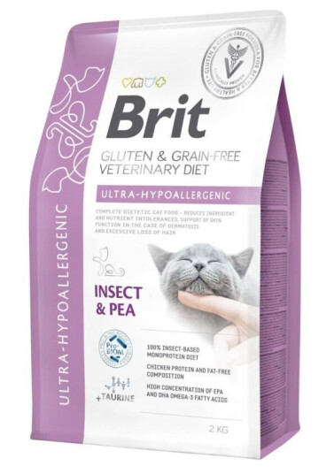 Brit Veterinary Diet Cat Grain Free Ultra Hypoallergenic Insect & Pea 2 kg 