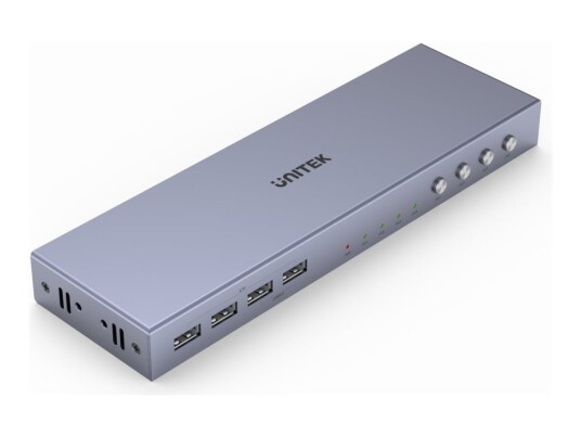 Unitek V306a - Kvm / Lyd / Usb-Svitsj - 4 In, 1 Out - 4 X Kvm / Usb - Stasjonær Unitek V306a - Kvm / Lyd / Usb-Svitsj - 4 In, 1 Out - 4 X Kvm / Usb - Stasjonær