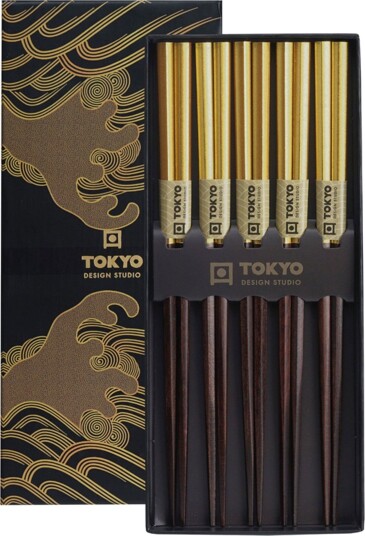Tokyo design studio Spisepinner gavesett, 5 par, gold