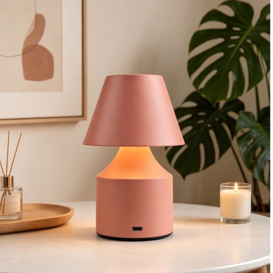 Oppladbar LED bordlampe Rosa touch dimbar 3 i 1 IP20 innendørs Dimbar : Dimmer innebygd Kulør : 3 i 1