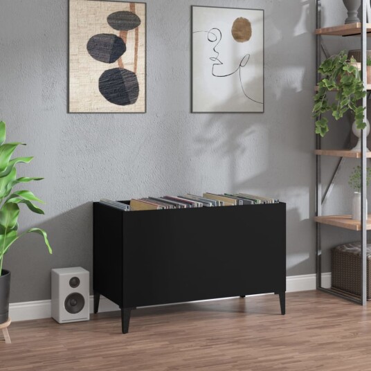 Hifi benk svart 74,5x38x48 cm konstruert tre