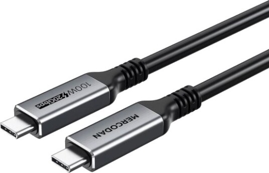 Mercodan Usb-C Kabel 3,0M Usb 3.2 Gen 2 20Gbps 100W Pd 4K@60Hz Tpe Kappe Space Grey 3 M Usb C Usb C Usb 3.2 Gen 2 3.1 Gen 2 20 Gbit/S Sort Grå