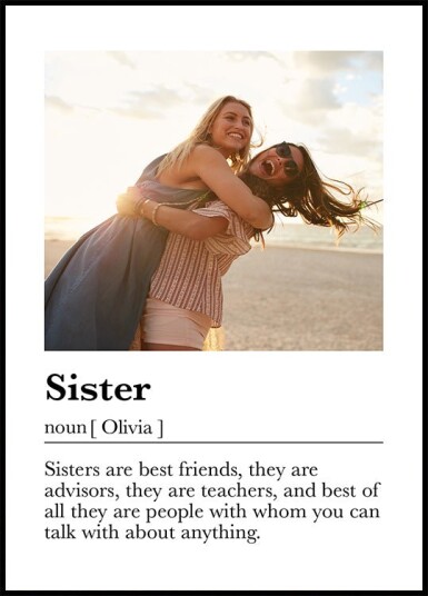 Custom Sister Definition Plakat Plakat / 30x40cm Custom Sister Definition Plakat Plakat / 30x40cm