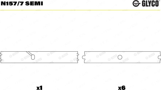 Kamaksellager GLYCO N157/7 SEMI