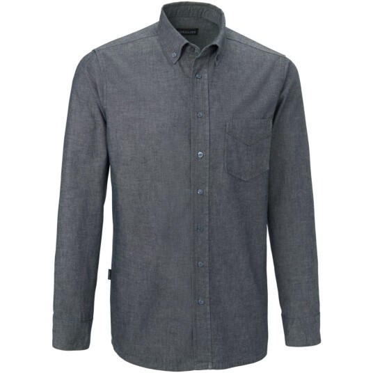 JOBELINE Langermet Chambray Herreskjorte Grå Størrelse 45/46