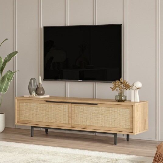 Munish TV benk 160 cm Eik/Valnøtt
