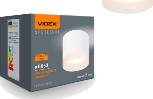 GX53 påbygningsspot   Hvit Ø8cm IP20 IK07 uten lyskilde