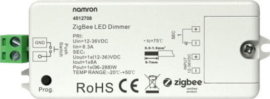 Namron ZigBee 1 Kanal LED Kontroller - 4512708 Namron ZigBee 1 Kanal LED Kontroller - 4512708