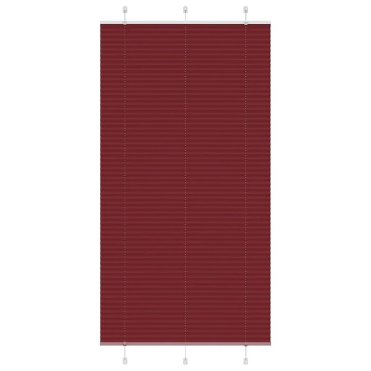 Plisségardin Bordeaux Rød 105x200 cm Stoff Bredde 104,4