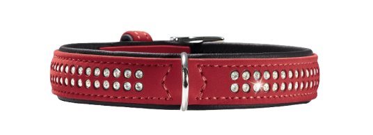 Halsbånd Softie Deluxe 40/XS S Kunstskinn rød/sort Hund Halsbånd og seler Hunter