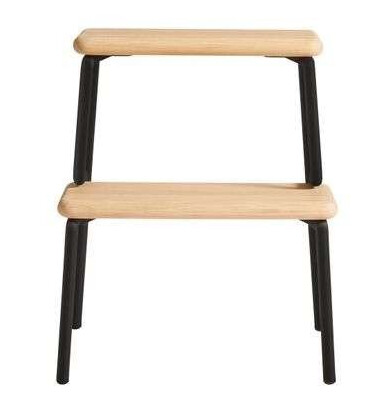 Woud - Slalom Step Stool Oak/Black Woud - Slalom Step Stool Oak/Black