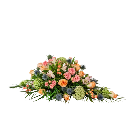Bårebukett/båredekorasjon sesongens blomster 85 cm