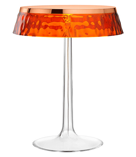 Flos Bon Jour Bordlampe Kobber Kropp og Rav Skjerm Flos Bon Jour Bordlampe Kobber Kropp og Rav Skjerm