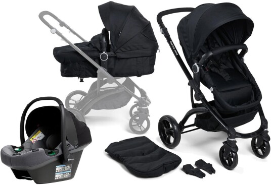 Beemoo Move 2-in-1 Kombivogn Inkl. Beemoo Route i-Size Babybilstol Black/Mineral Grey