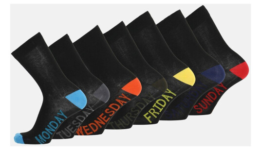 Tuxer Weekly Socks 7p Black 40-46 Bomullssokker