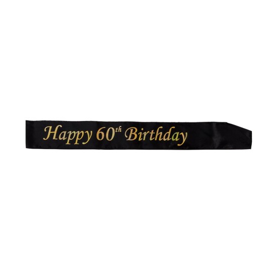 Hisab/Joker Company AB Ordensbånd Happy Birthday Svart/Gull - 60 Hisab/Joker Company AB Ordensbånd Happy Birthday Svart/Gull - 60