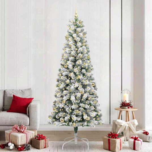 Kunstig sammensatt juletre med LED stripelys 240 cm PVC