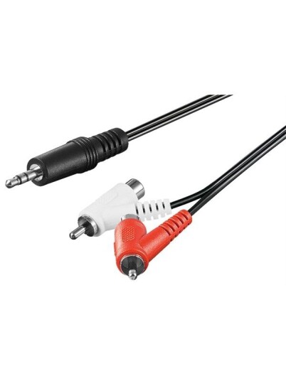 Pro 3.5mm til 2RCA Lydkabel 1.5m - Svart Pro 3.5mm til 2RCA Lydkabel 1.5m - Svart