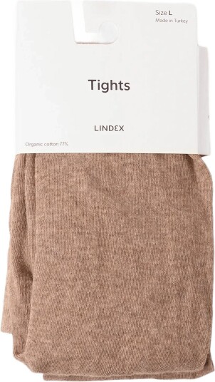 Lindex Knitted Tights In Cotton Beige M
