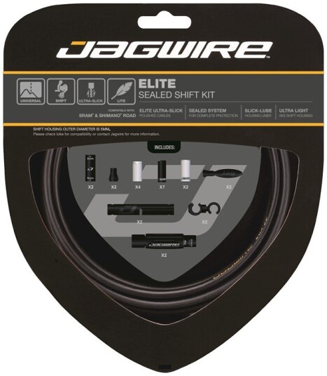 Jagwire Elite Gear Kabelsett Matt Svart