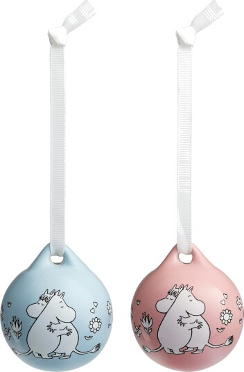 Moomin Julekule 2-pk Kjærlighet, Blå / Rosa