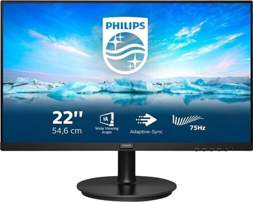 Philips 22" Gaming Skjerm 221V8 Full HD 1920x1080 75Hz VA Svart