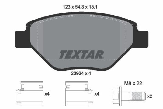 Bremseklosser TEXTAR 2393401 Bremseklosser TEXTAR 2393401