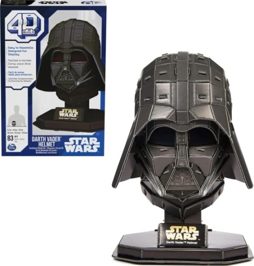 Spin Master 4D Build Star Wars 3D Puslespill   83 Brikker   Darth Vader Hjelm