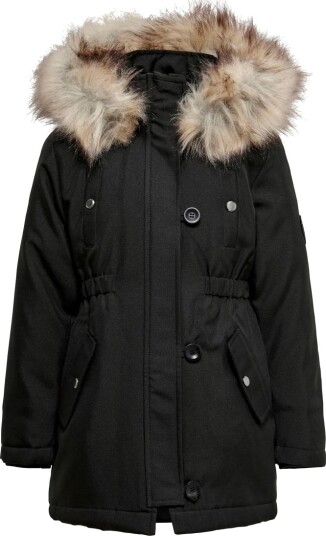 Only Kids Iris Fur Parka Svart 134 Only Kids Iris Fur Parka Svart 134